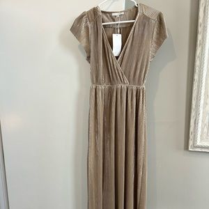 Baltic born Athena pleated maxi dress, gold